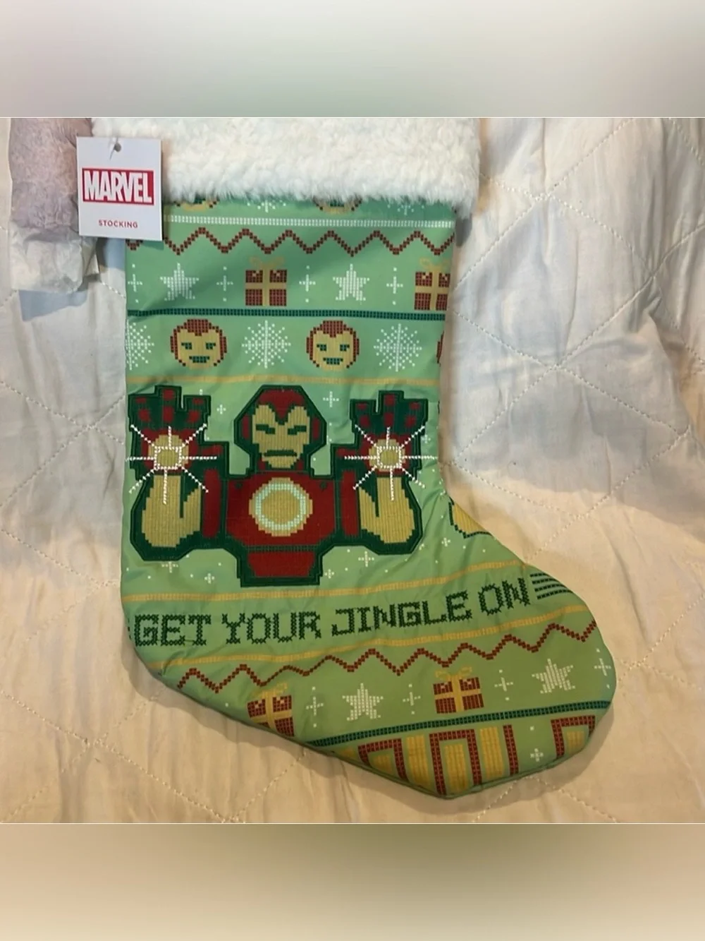 Marvel Iron Man St Nicholas Square Christmas Stocking NWT